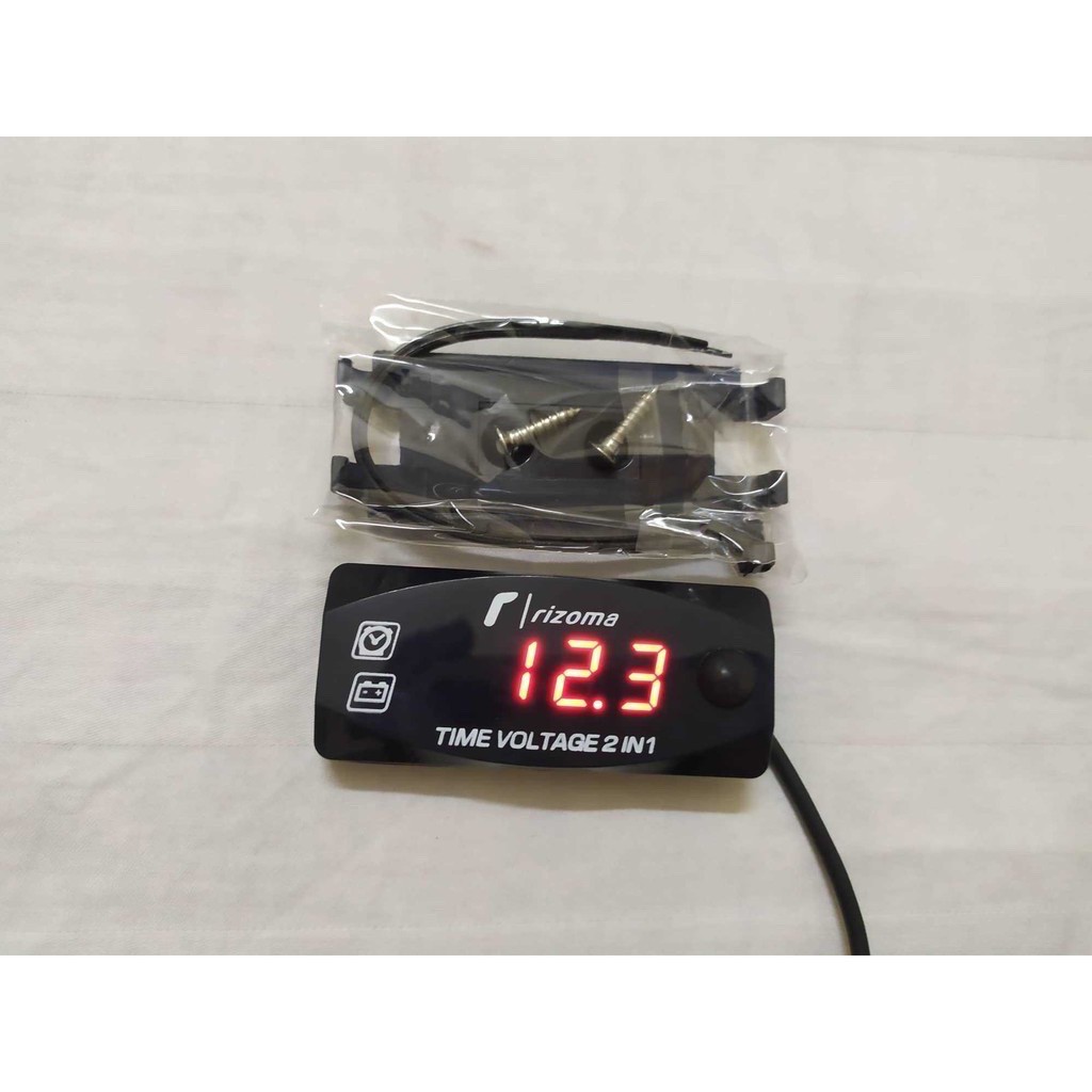 Đồng hồ đo vôn 2in1 (thời gian, vôn bình) cho xe máy