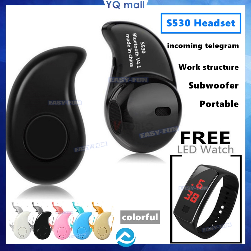 [MUA 1 TẶNG 1] Tai nghe S530 nhét tai siêu nhỏ kết nối bluetooth V4.1（Đồng hồ quà tặng）