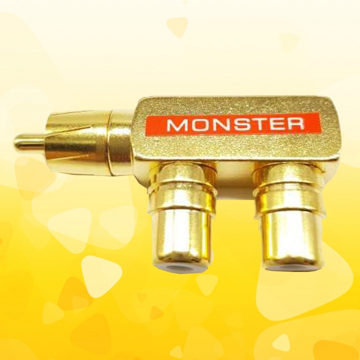 Đầu chuyển AV Monster đực sang 2 cổng AV RCA cái vuông góc 90 độ