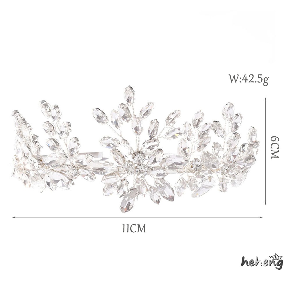 Băng Đô Cài Tóc Đính Đá Lấp Lánh Có Thể Điều Chỉnh Kích Thước Cho Cô Dâu