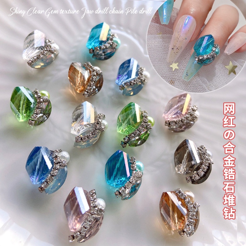 Phụ Kiện Trang Trí Móng Tay Mẫu Mới 2022 Bằng Hợp Kim Đính Đá zircon Siêu Lấp Lánh