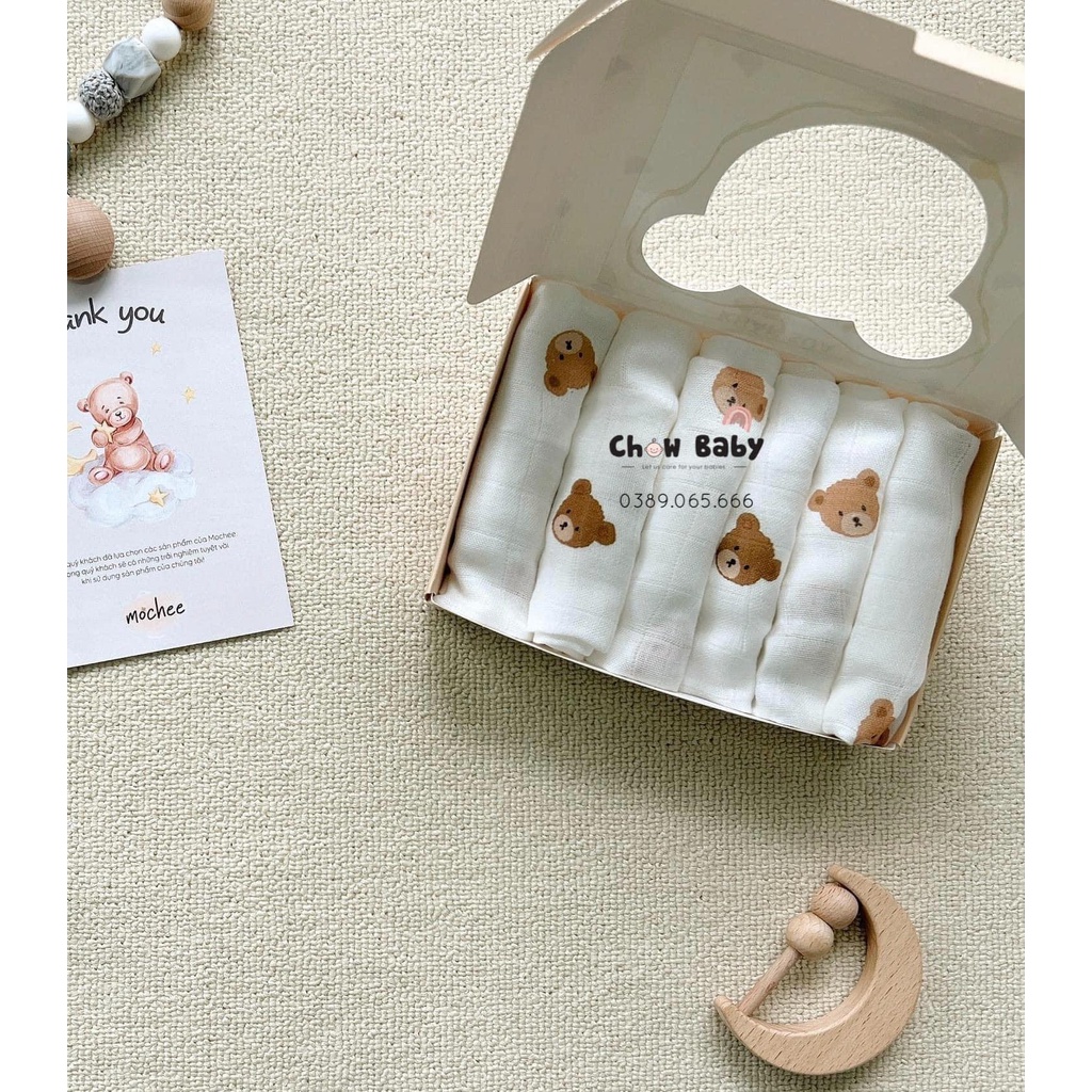 SET 6 KHĂN SỮA SỢI TRE MOCHEE