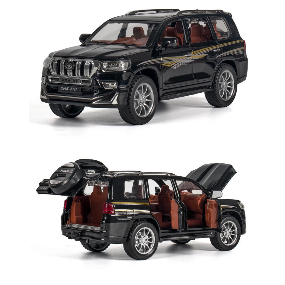 Xe Mô Hình Toyota Land Cruiser PRADO 1:24 hãng CHEZHI, Chất Liệu Hợp Kim, Có Đèn Và Âm Thanh