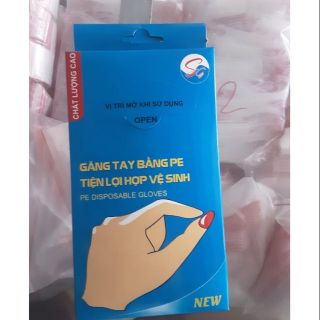1 hộp Găng tay bằng nilông dùng 1 lần