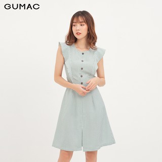 Đầm nữ caro nút gỗ gumac da1287