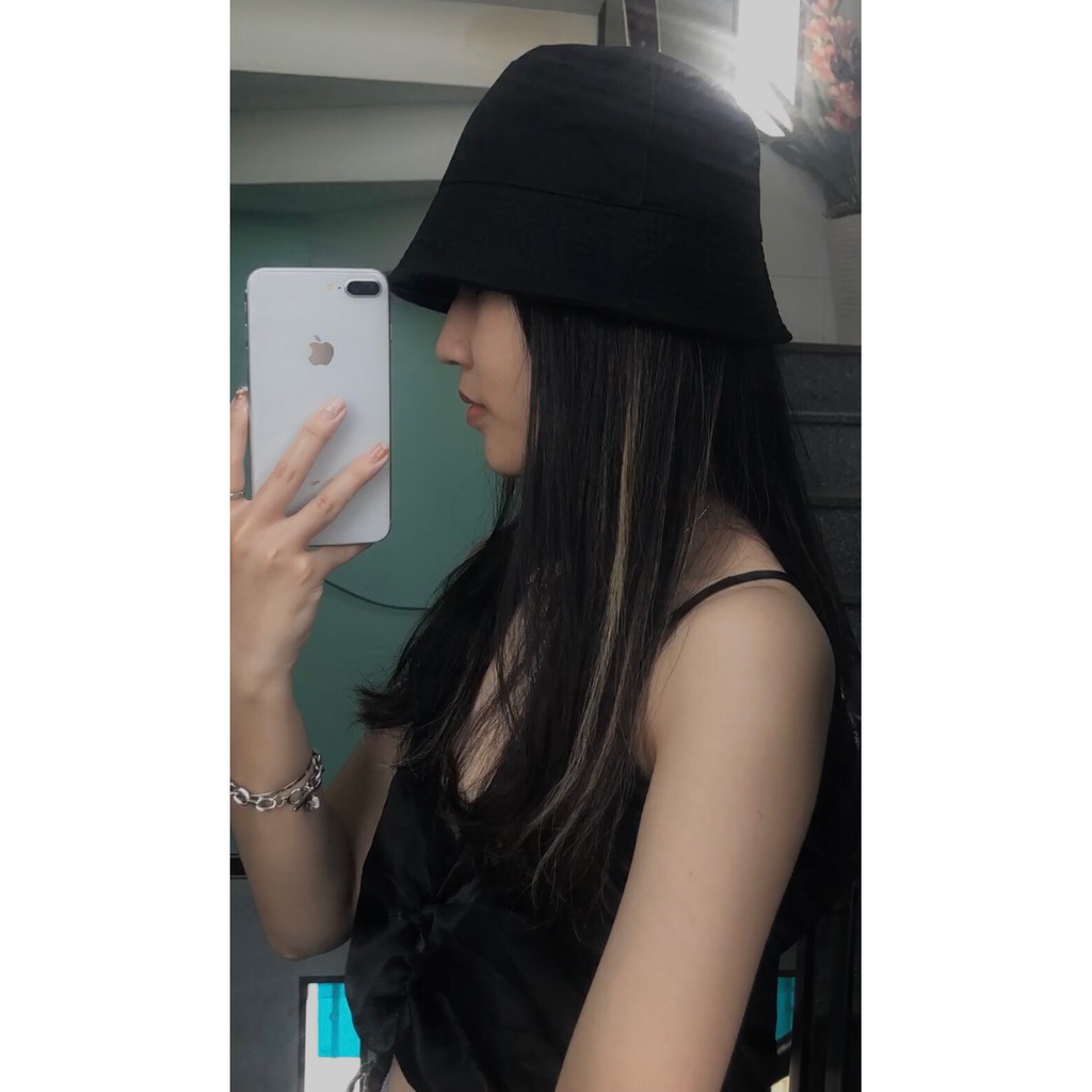 Nón bucket vành cụp trơn nhiều màu phong cách Ulzzang Unisex &lt; Hàng loại 1&gt;