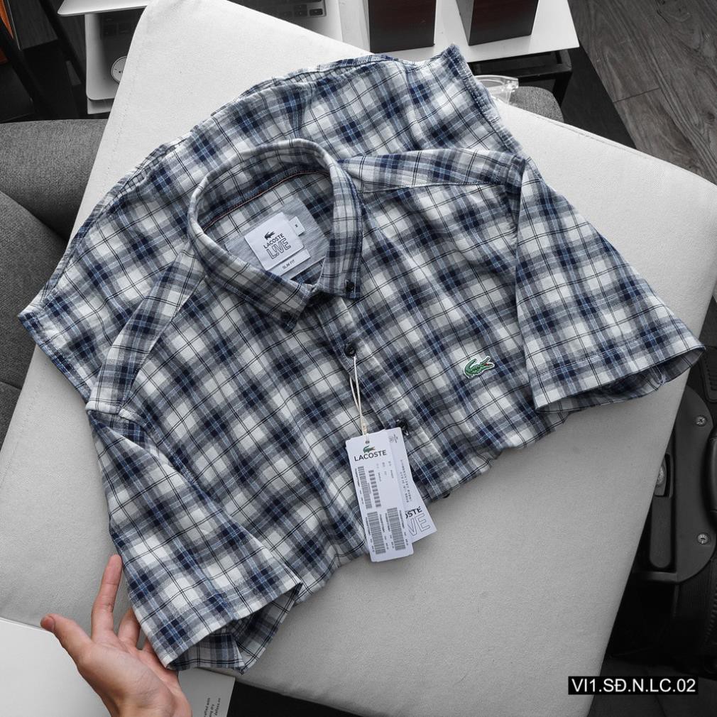 Aó sơ mi cộc tay nam Lacoste hàng VNXK cotton cao cấp thoáng mát, thấm hút,form slim fit  ྇