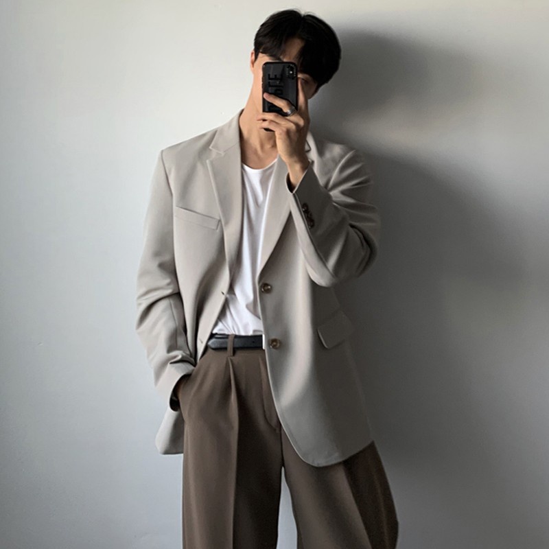 Áo blazer nam hàn quốc cao cấp dài tay hàng chuẩn loại 1 mềm mịn