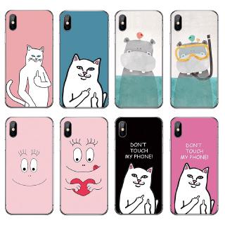 Ốp điện thoại TPU mềm in hình mèo/hà mã dễ thương cho compatible for iphone X XR XS Max