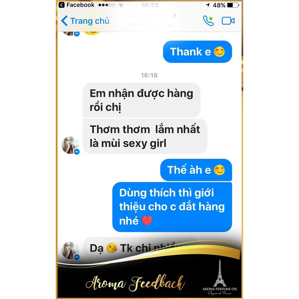 Tinh Dầu Nước Hoa Pháp Aroma Perfume Oil 12ml dạng lăn