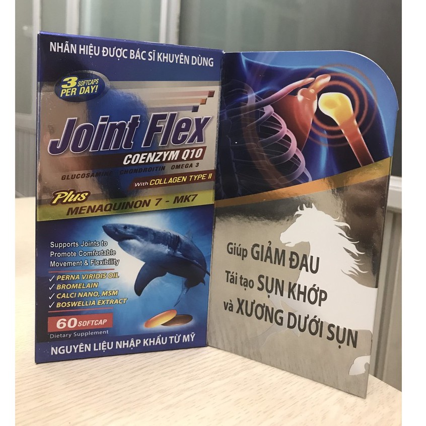 Viên Uống Sun Cá Mập Joint Flex Hỗ Trợ Giảm Đau, Tái Tạo Sụn Khớp và Xương Dưới Sụn (Hộp 60 Viên)