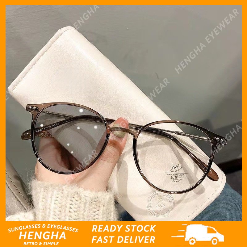 Kính Mát Gọng Tròn Trong Suốt Chống Bức Xạ &amp; Ánh Sáng Xanh Cho Unisex