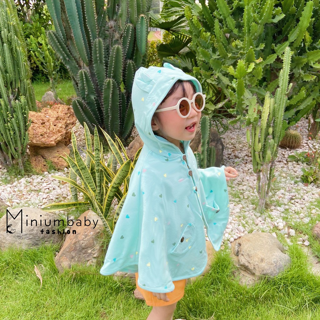 Áo choàng chống nắng cho trẻ em Minium, áo cánh dơi bé trai, gái chất cotton-BEGAI