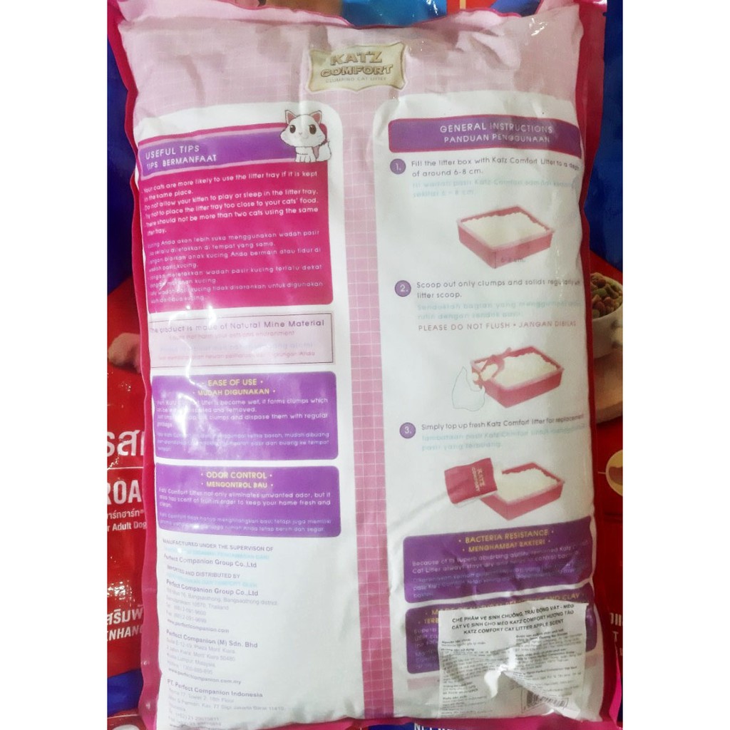 CÁT VỆ SINH CHO MÈO Katz Comfort Hương Táo Túi 10L - Pet shop Uytinpro