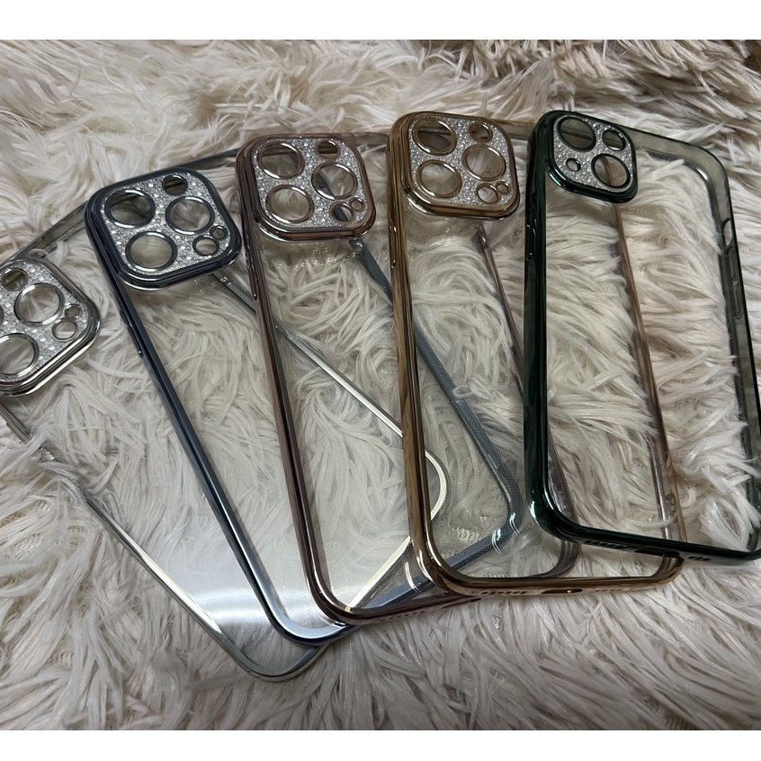 VIỀN VUÔNGỐp Điện Thoại KF TPU Mềm Họa Tiết Kim Cương Lấp Lánh BẢO VỆ CAMERA Cho iPhone 7 8 X XS 11 12 13 PLUS PRO MAX