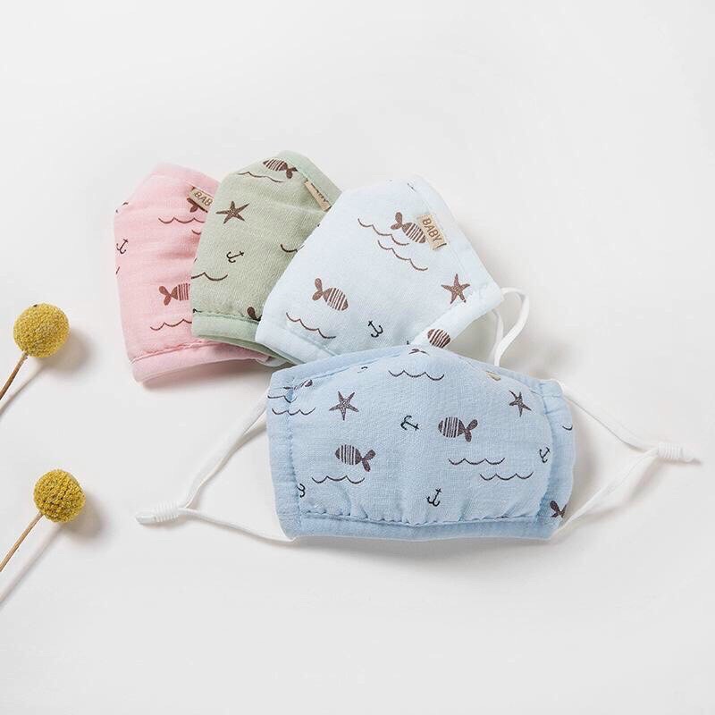 Khẩu trang vải sợi tre 4 lớp cho bé sơ sinh đến 4tuổi