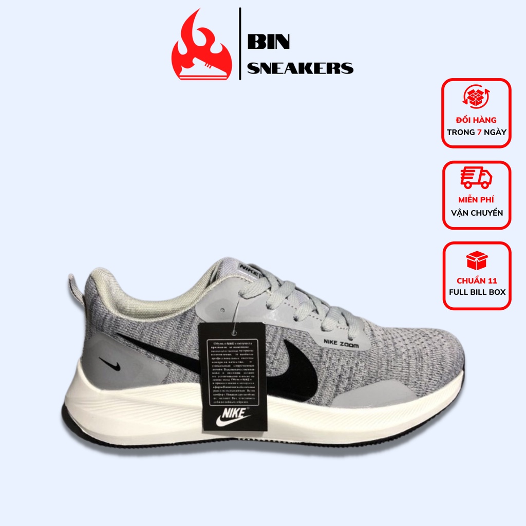 Giày Thể Thao Nam Nike Thời Trang Màu Ghi Xám Cực Đẹp Siêu Nhẹ Êm Hàng Cao Cấp Full Box