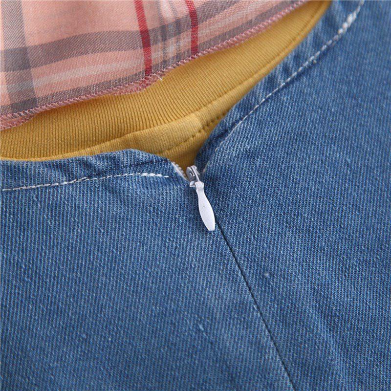 Set Áo Thun Ngắn Tay Và Đầm Yếm Denim Phong Cách Hàn Quốc Dành Cho Bé Gái