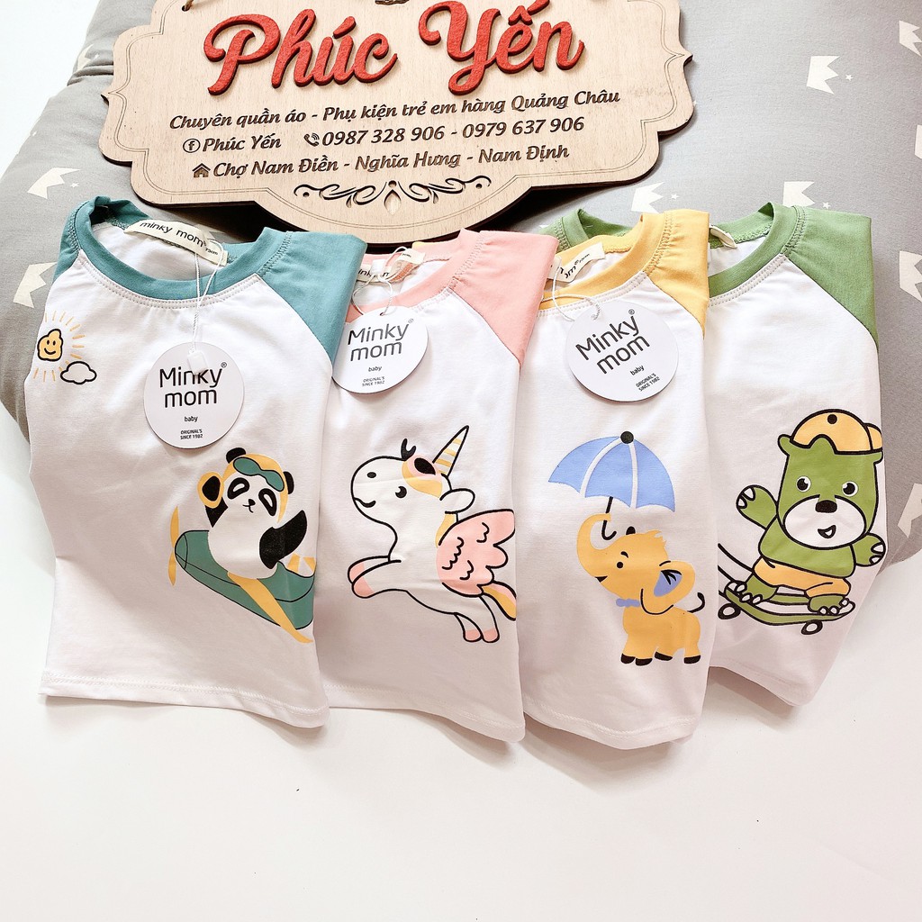 Sale !!!Bộ Dài Tay Cotton 100 % Minky Mom In Họa Tiết Động Vật  Thú Lướt Ván_super Sale ( 7-19kg) (1327)