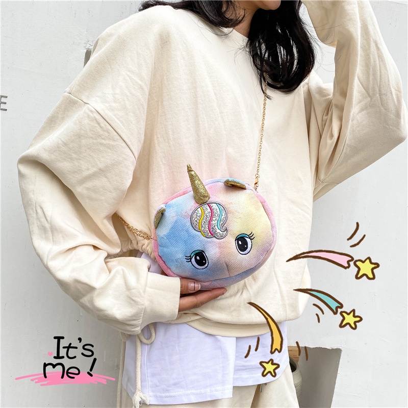 Túi đeo chéo cho bé gái hình kỳ lân Unicorn phong cách Hàn Quốc xinh xắn dễ thương TIMIS KL-A1