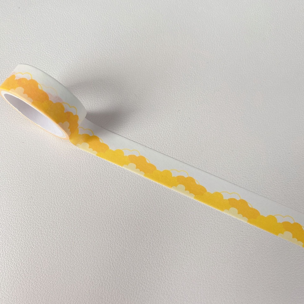Cuộn băng keo washi tape Béo shop họa tiết mây nhẹ nhàng dễ thương dán trang trí sổ , album , nhật kí WS03