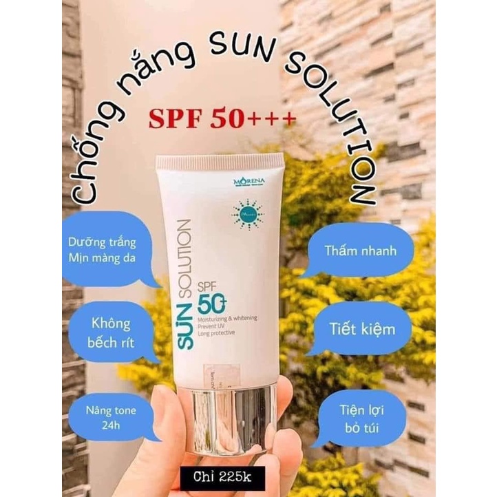 KEM CHỐNG NẮNG HUYỀN PHI MORENA SPF 50+ DƯỠNG ẨM TRẮNG DA MỊN MÀNG