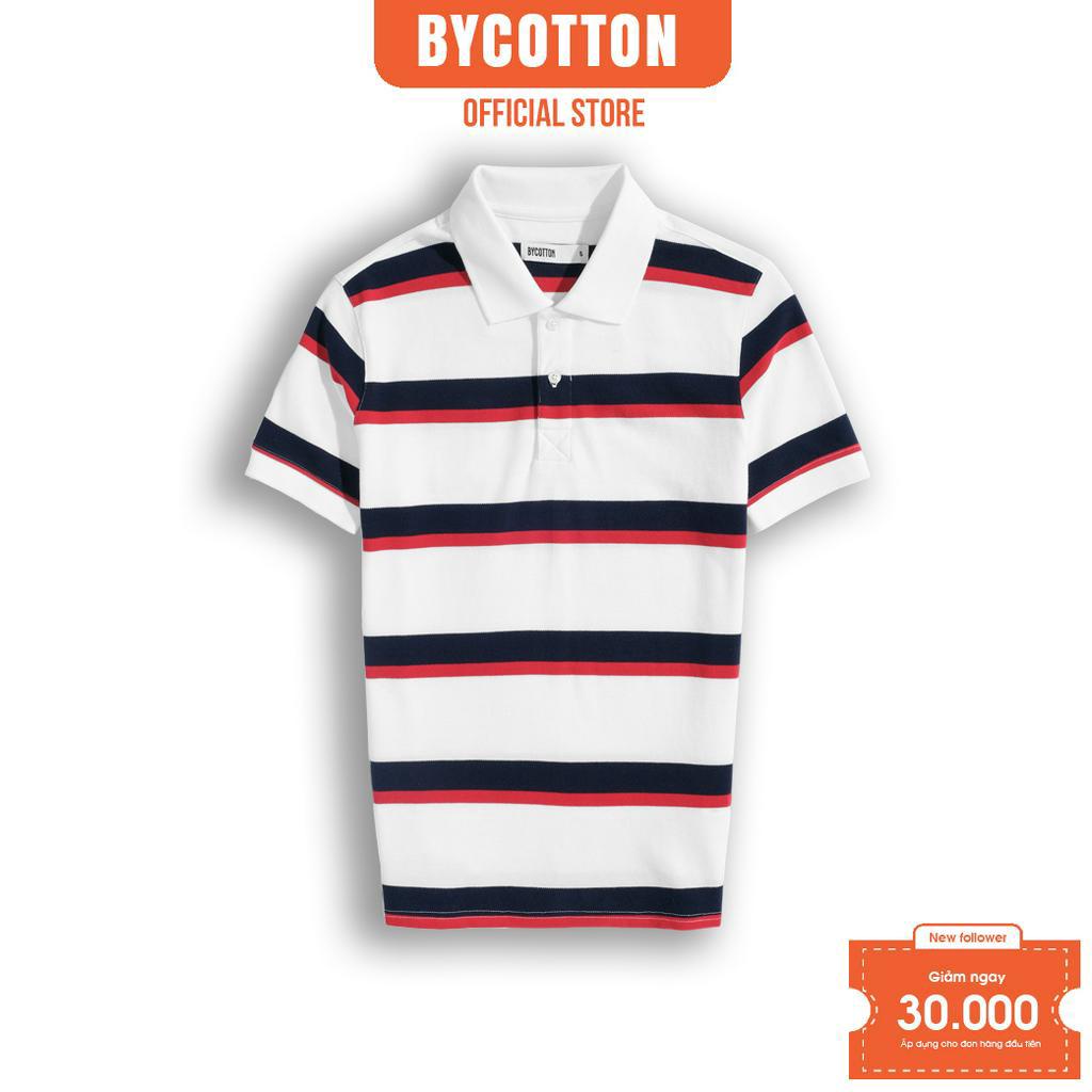 Áo Polo Nam Cao Cấp Có Cổ BY COTTON WHITE NAVY RED MIX POLO