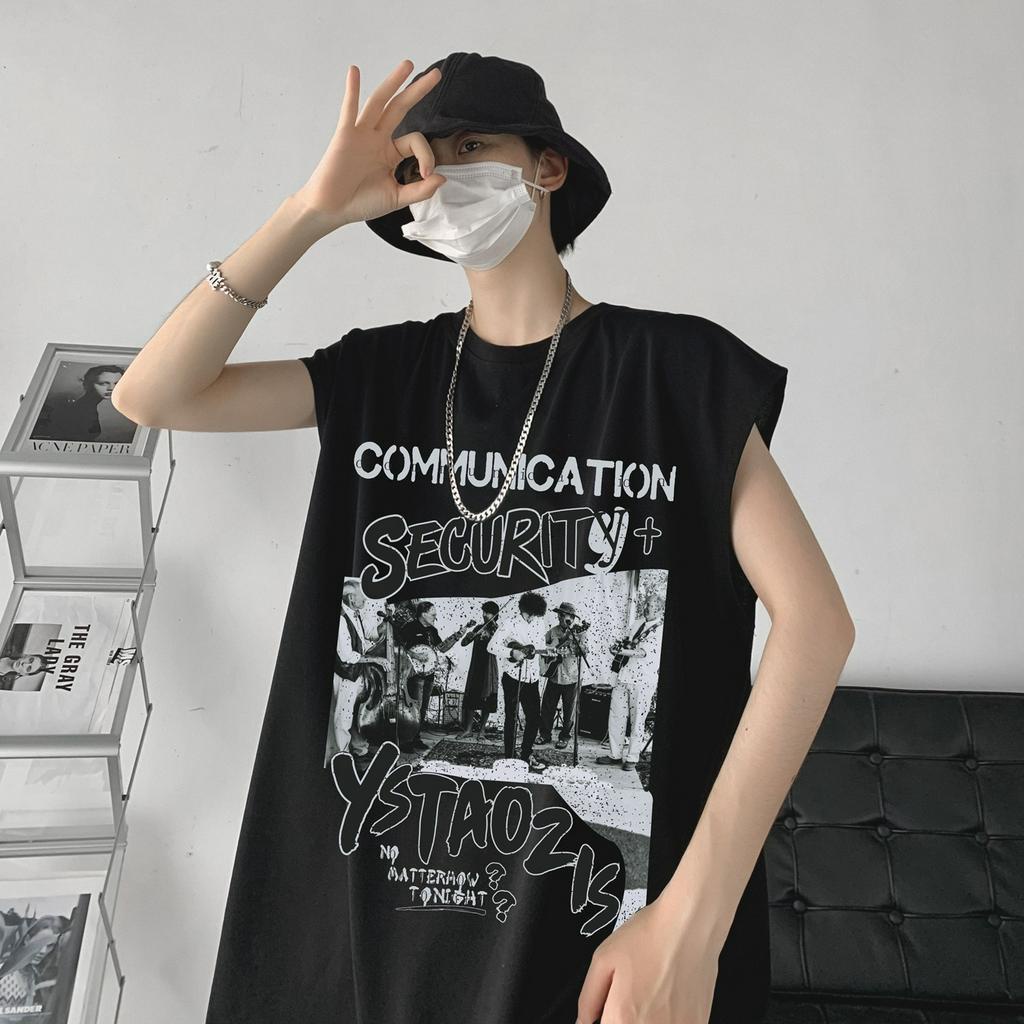 Áo Thun Sát Nách Form Rộng Phong Cách Hiphop Cho Nam