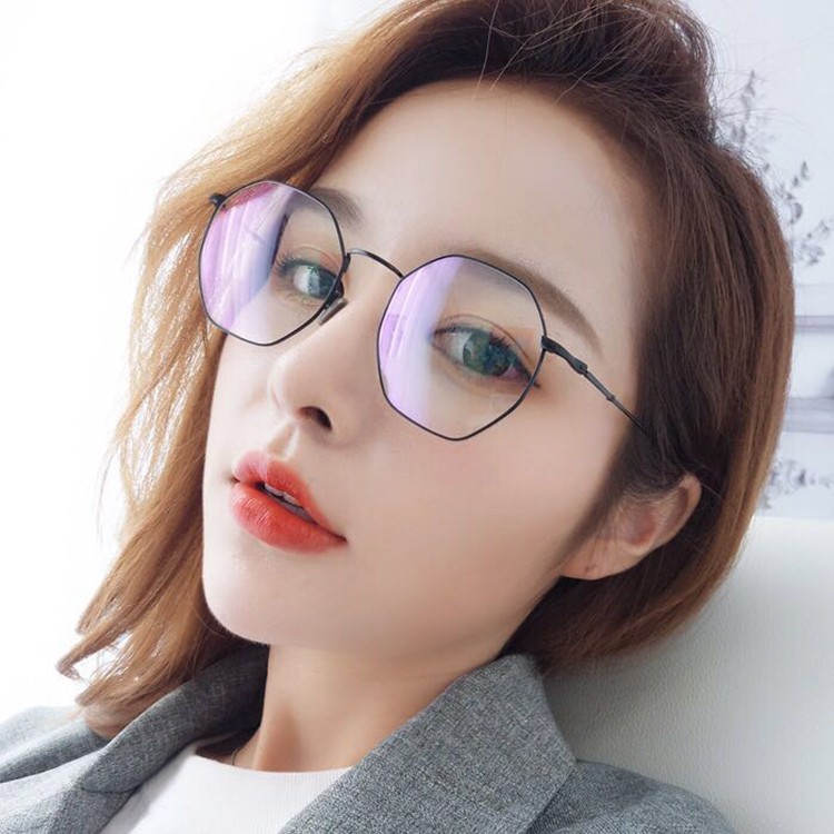 Mắt kính gọng kim loại chống ánh sáng xanh phong cách Retro thời trang