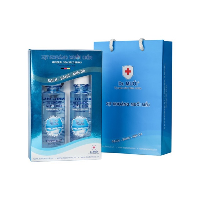 Bộ 2 chai xịt khoáng muối biển Dr. Muối (185ml)
