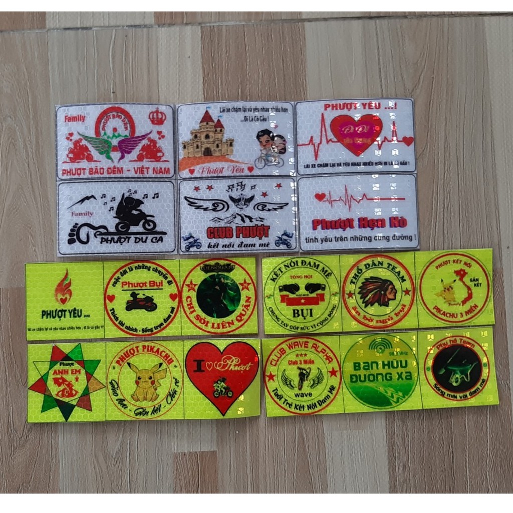 Logo phượt phản quang 18 tem