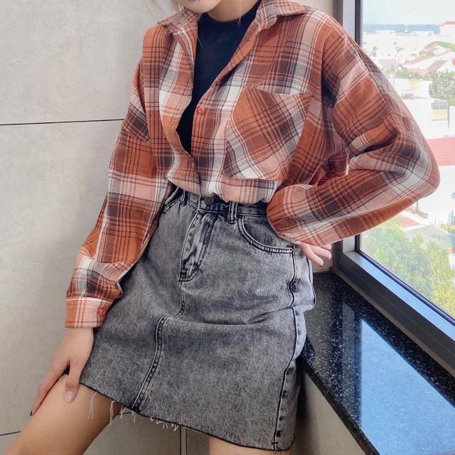 SET ÁO SƠ MI+ CHÂN VÁY JEANS