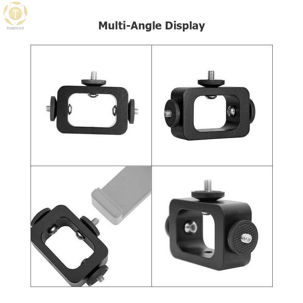 Shipped within 12 hours】 Metal 3-Phone Live Streaming Stand Extension Bracket Stand with 1/4 Inch Screw Mounts for Live Streaming Vlogging Selfie-portrait Photography Extension Bracket [TO]