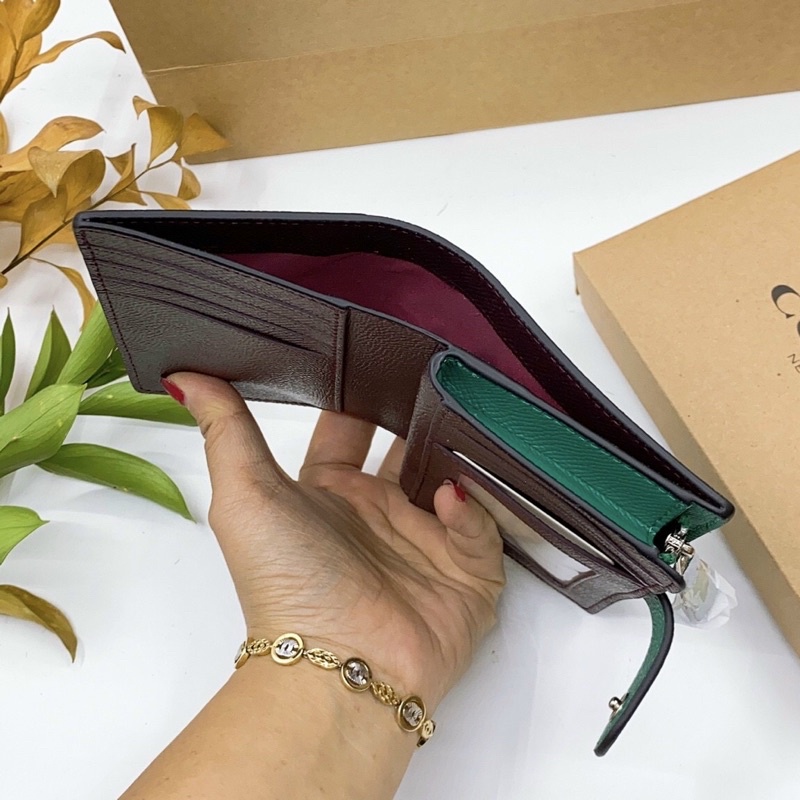 Ví Coach da thật pha canvas hàng đẹp