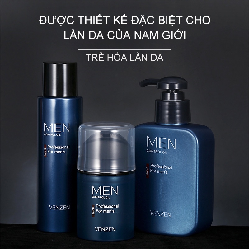 Bộ mỹ phẩm dưỡng da dành cho nam giới từ Veze là sự kết hợp của 3 sản phẩm sữa rửa mặt +Toner + kem dưỡng ẩm cóURBFZHFTZ
