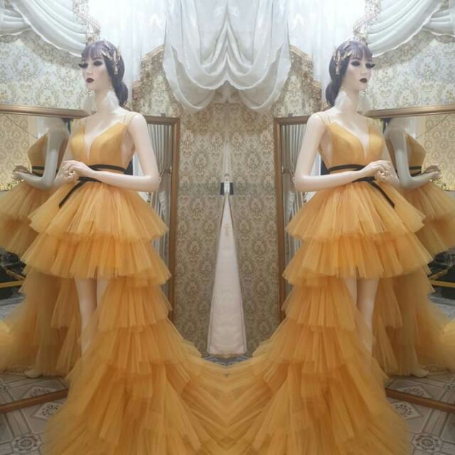 Váy công chúa sòe duoi dài tùng tầng kèm ảnh thật ......................................................................