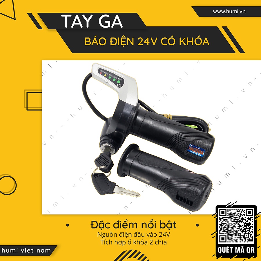 Tay Ga Báo Điện Dây Dài Có Khóa 24V CAO CẤP