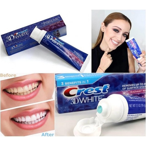 Kem đánh răng Crest 3D White Advanced Triple Whitening 158G - licy house