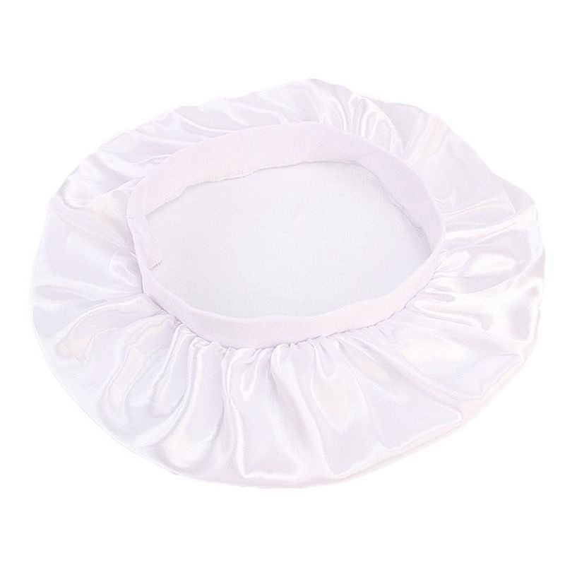 Mũ Trùm Đầu Bằng Lụa Nhân Tạo Màu Trơn Co Giãn Thời Trang Dành Cho Nữ