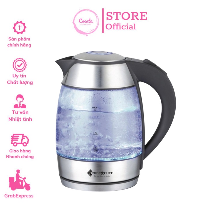 Ấm đun nước thủy tinh CHEF&CHEF CH1751