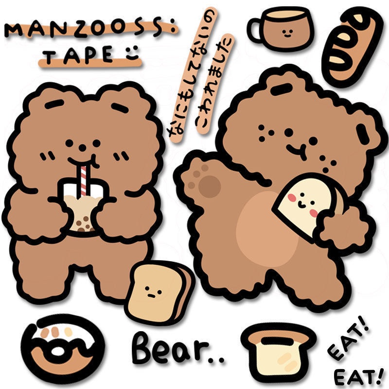 Miếng Dán Trang Trí Xe Hơi Điện/Vali Chống Thấm Nước/Trầy Xước Hình Gấu Hoạt Hình Dễ Thương