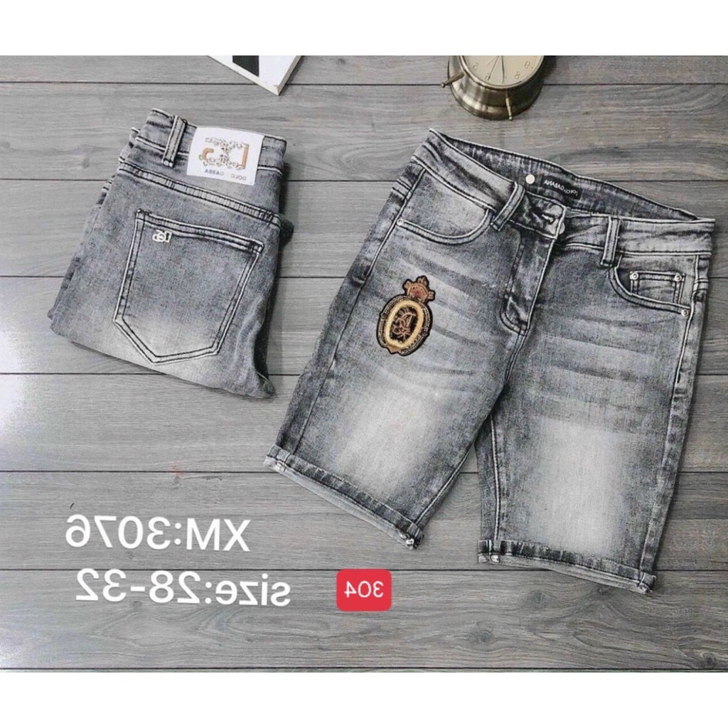 Quần short jean nam logo cao cấp - chất liệu Denim, co dãn tốt - Thời Trang Nam Nữ Gemini KV304