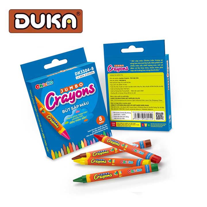 Bút Sáp Màu DỤKA Jumbo Crayons - 8 Màu