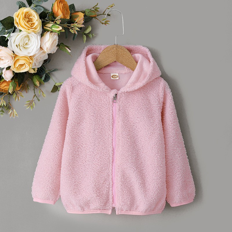 Áo Hoodie Mikrdoo Tay Dài Màu Hồng Đáng Yêu Thời Trang Cho Bé Gái Sơ Sinh