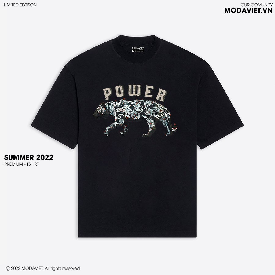 Áo phông Local Brand Unisex form rộng Stride of the tiger- Power, đồ đôi nam nữ, Bộ sưu tập mùa hè 2022