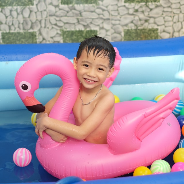 Phao bơi trẻ em hình thú chống lật cho bé-phao xỏ chân hình Hồng Hạc