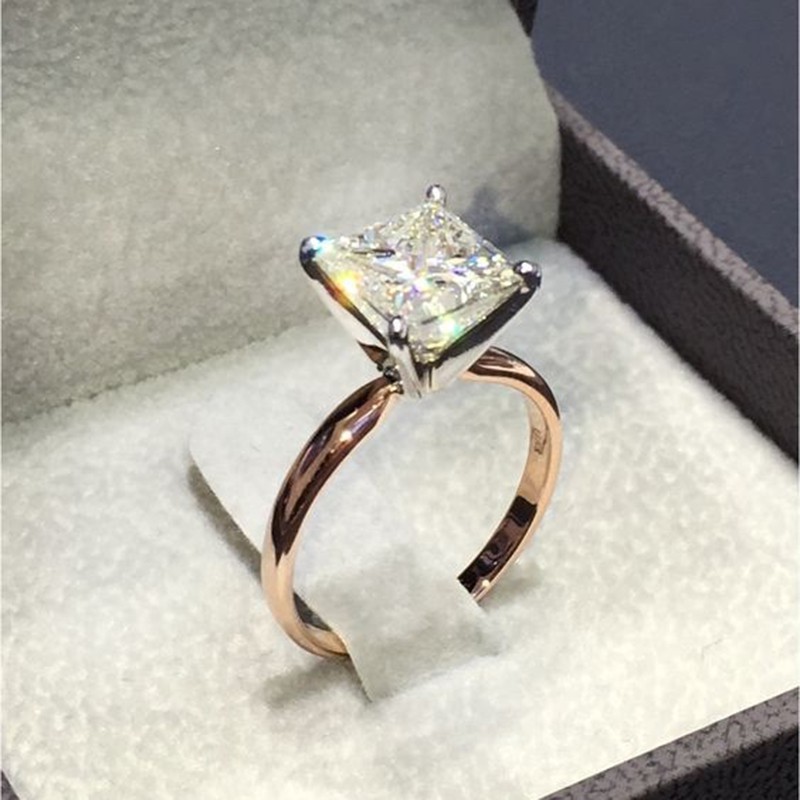 Nhẫn vàng 18K phối bạc Sterling 925 đính đá kim cương mosiac cho nữ R1148