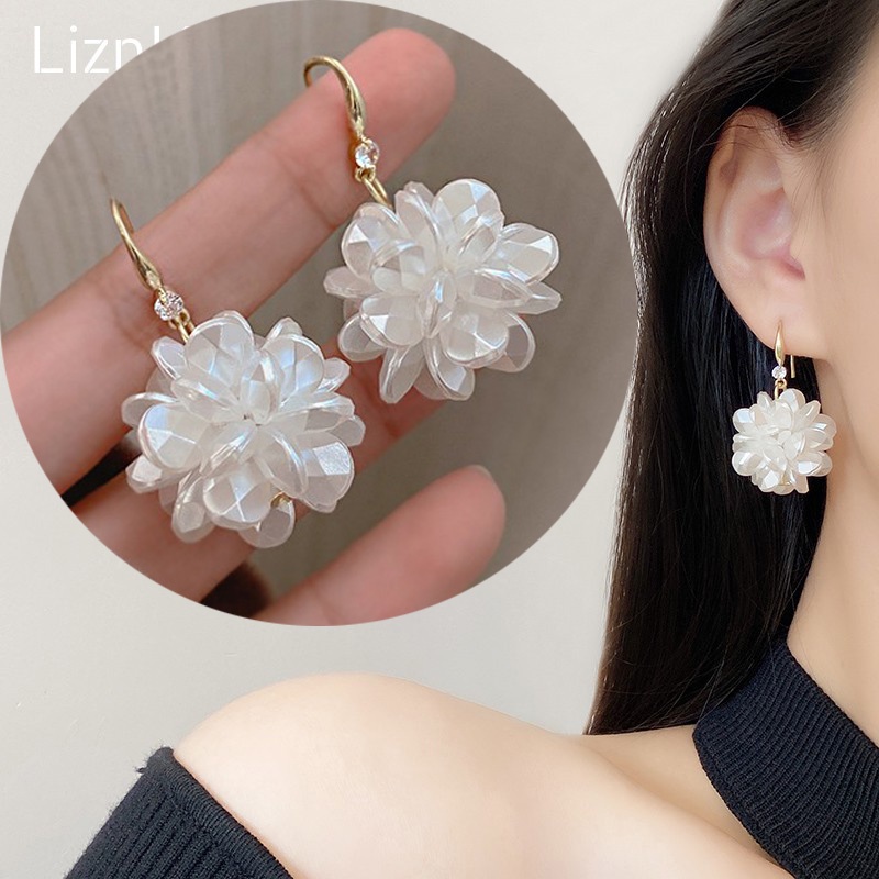 Bông Tai Mạ Bạc 925 Hình Hoa Đơn Giản Thời Trang Thu Đông Phong Cách Hàn Quốc