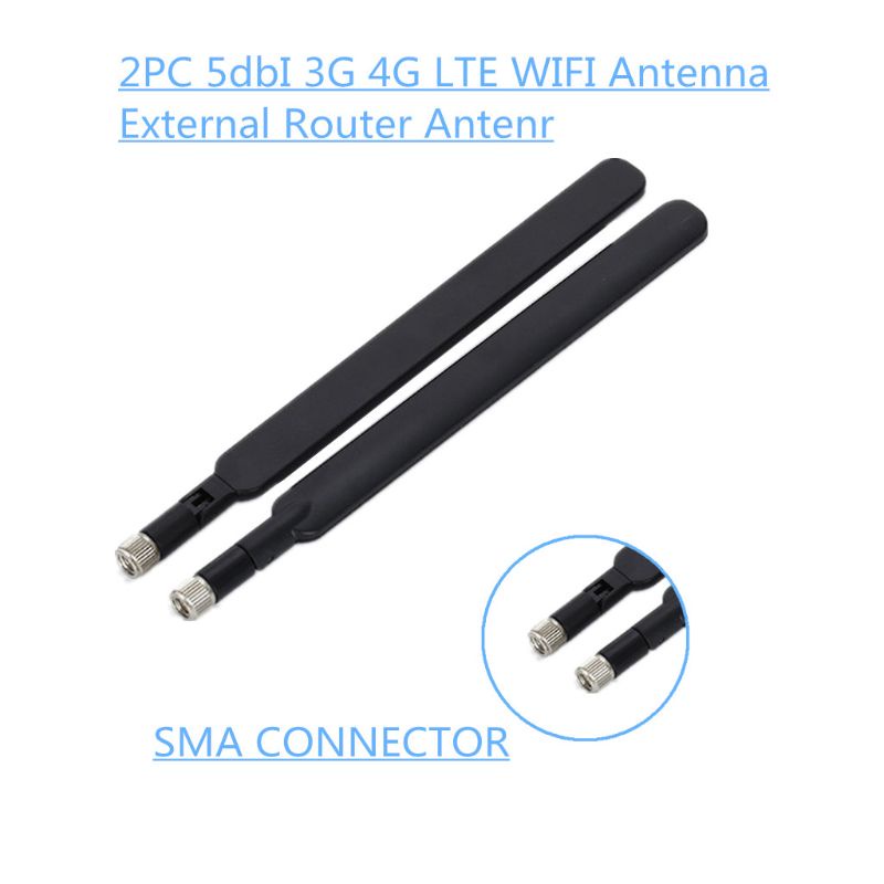 2 Ăng Ten WiFi 5dBi SMA 4G LTE Cho B315 B310 B593 B525 B880 B890 E5186