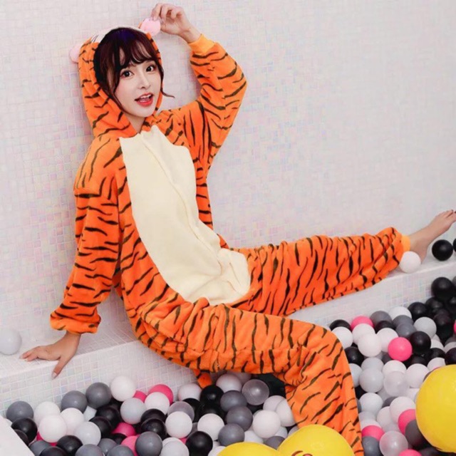 [GIẢM 40K] ❤️ FREESHIP❤️ Bộ Đồ Thú Hổ Cam Vằn Người Lớn
